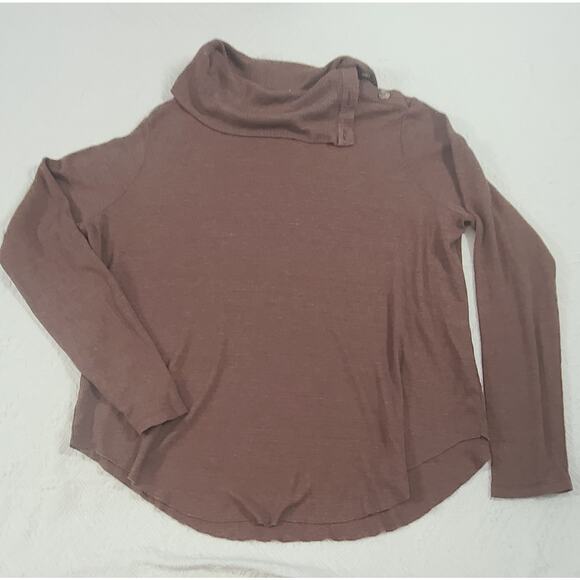 Michael Stars Bibi cowl neck top waffle knit chestnut brown Size 2X Fall Office - Picture 6 of 12